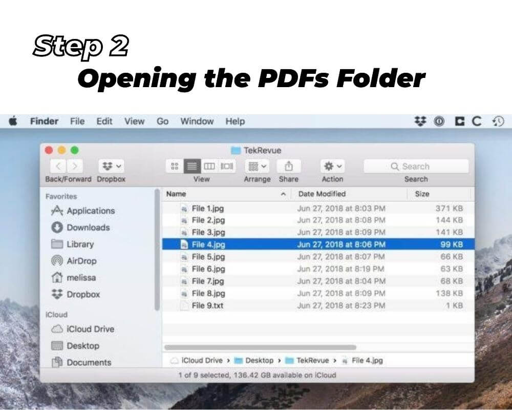 Print-Multiple PDFs at Once on Mac-Opening the PDFs Folder