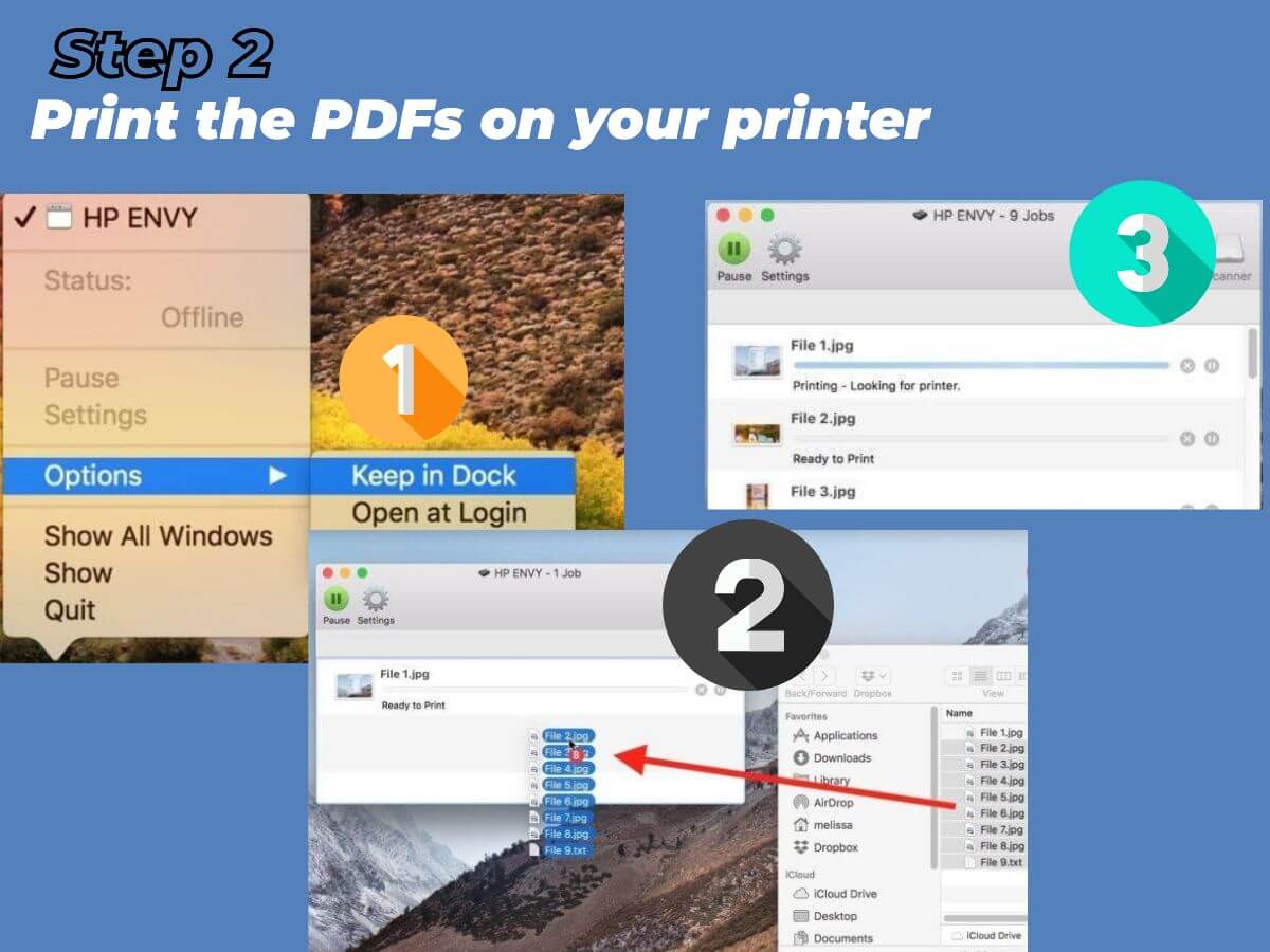 Print-Multiple PDFs at Once on Mac through Print Queue-Print the PDFs on your printer