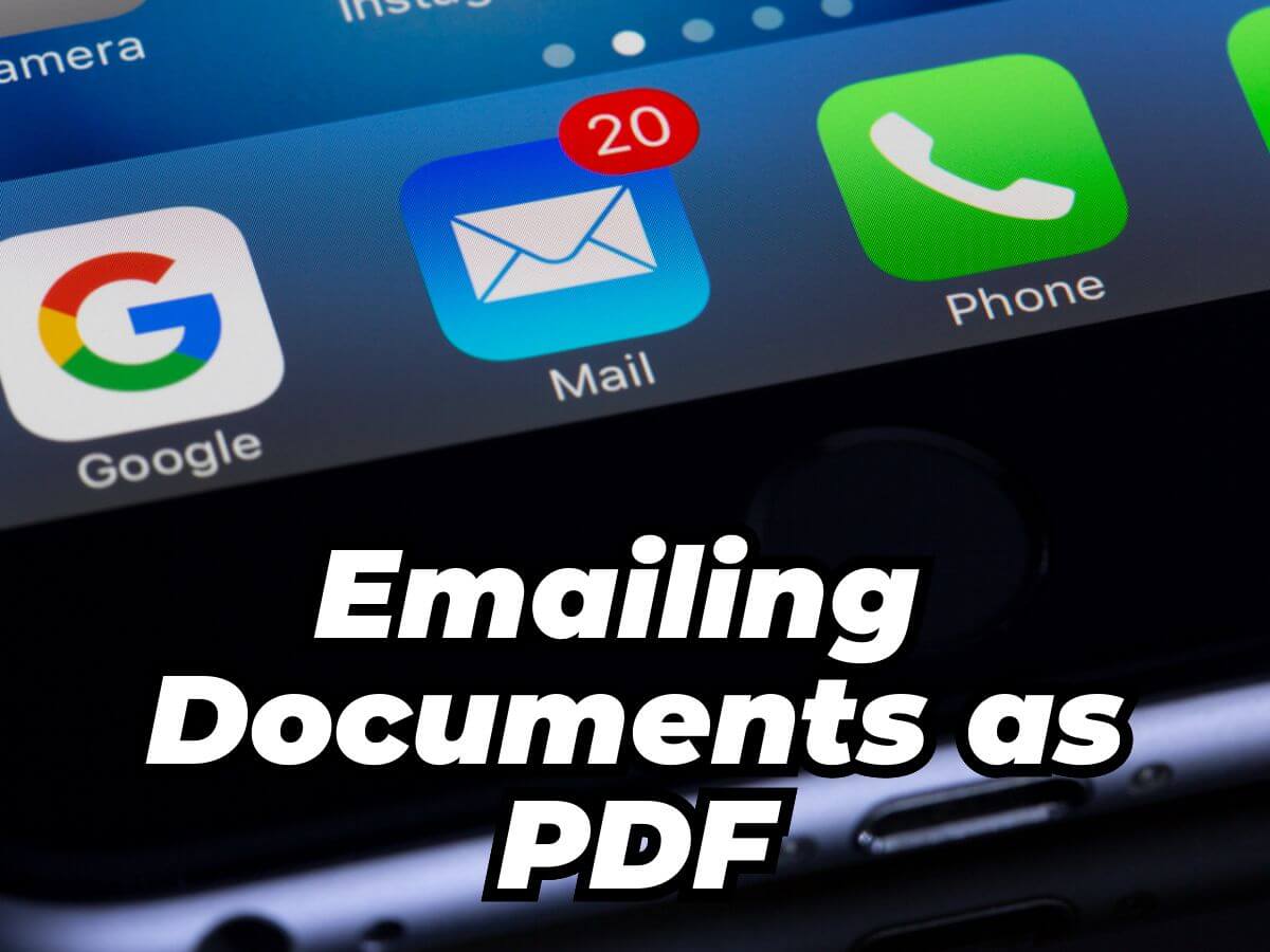 Emailing a document as pdf on phone