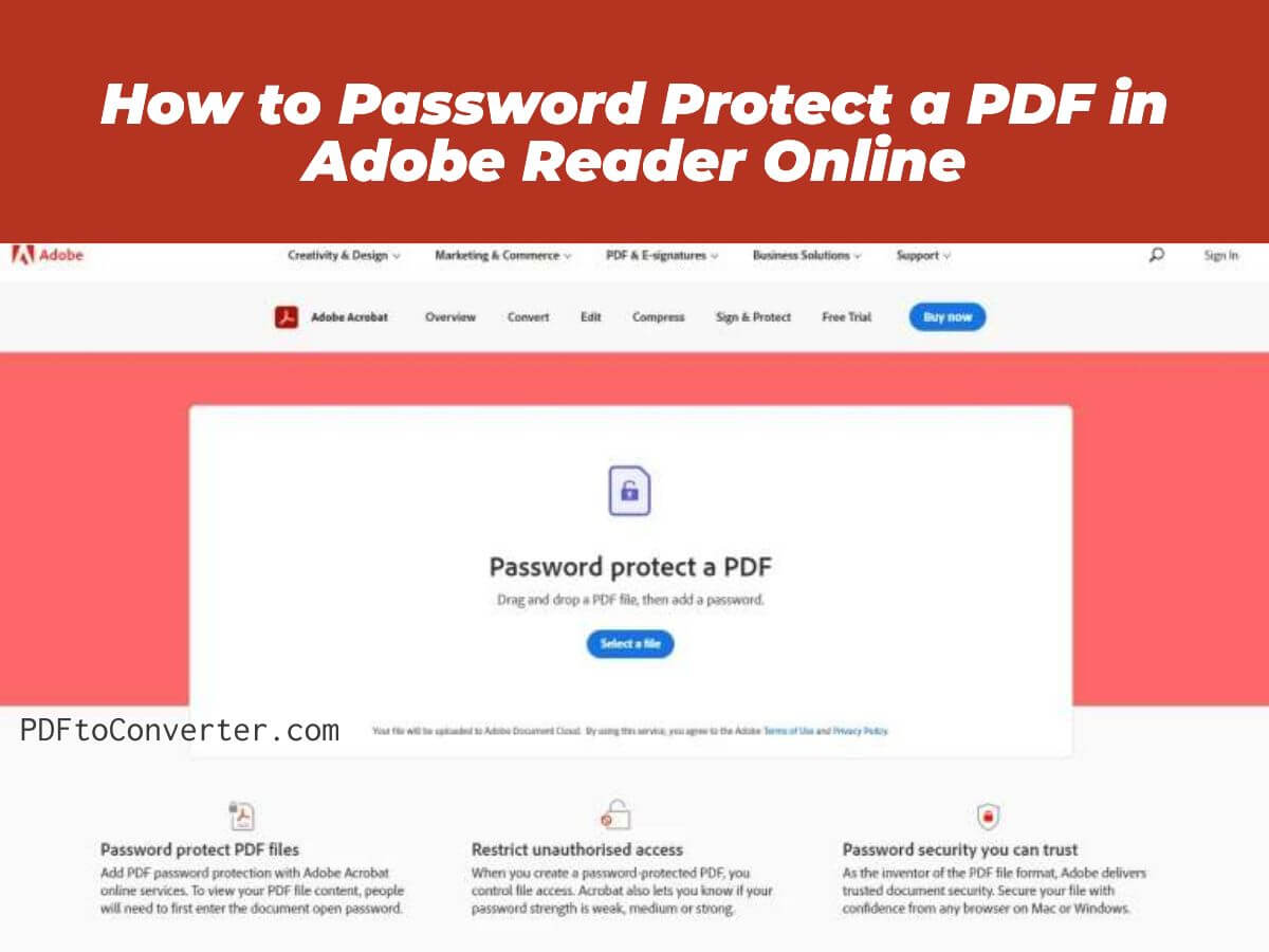 How to Password Protect a PDF in Adobe Reader Online