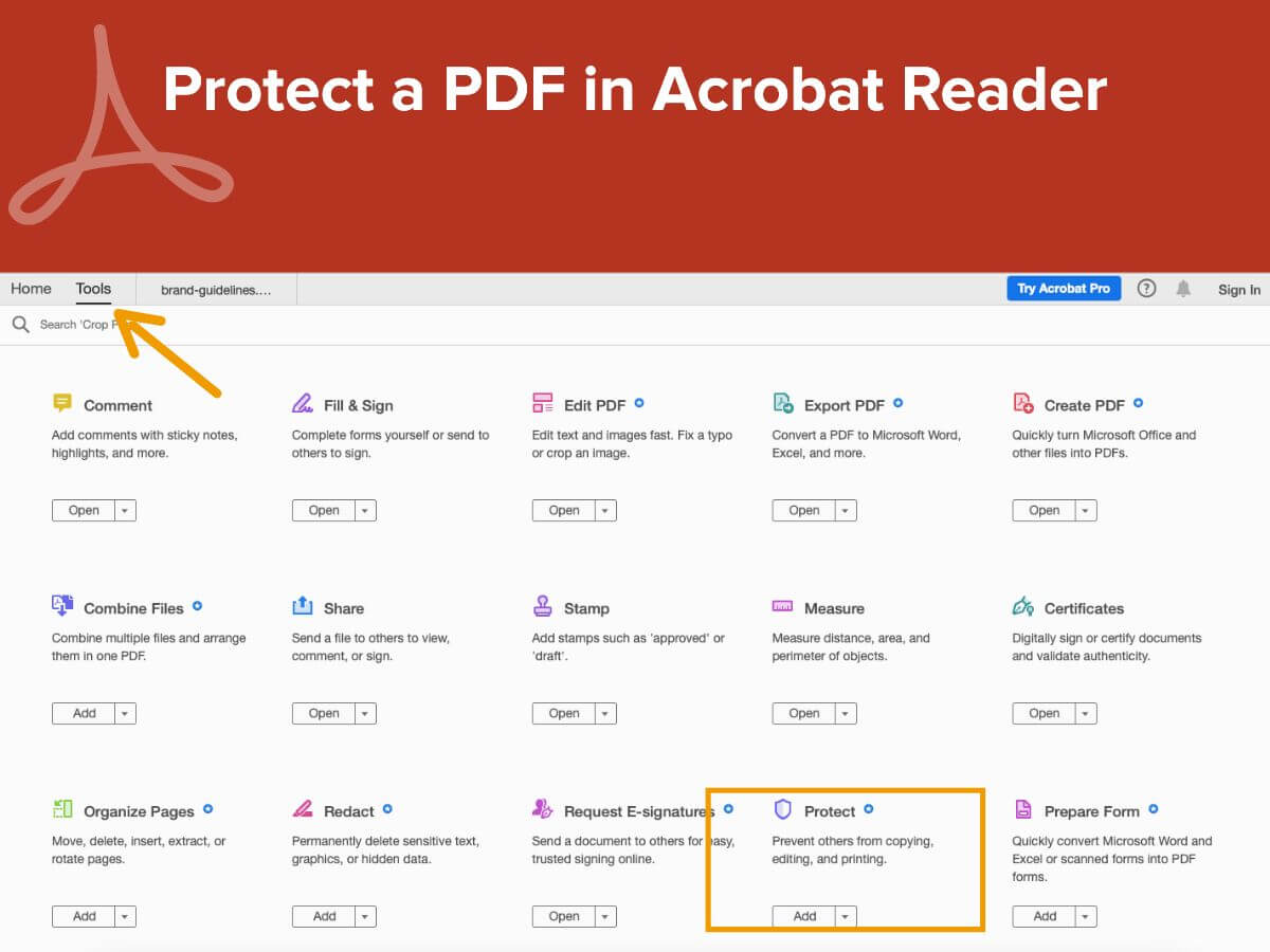 Protect a PDF in Acrobat Reader