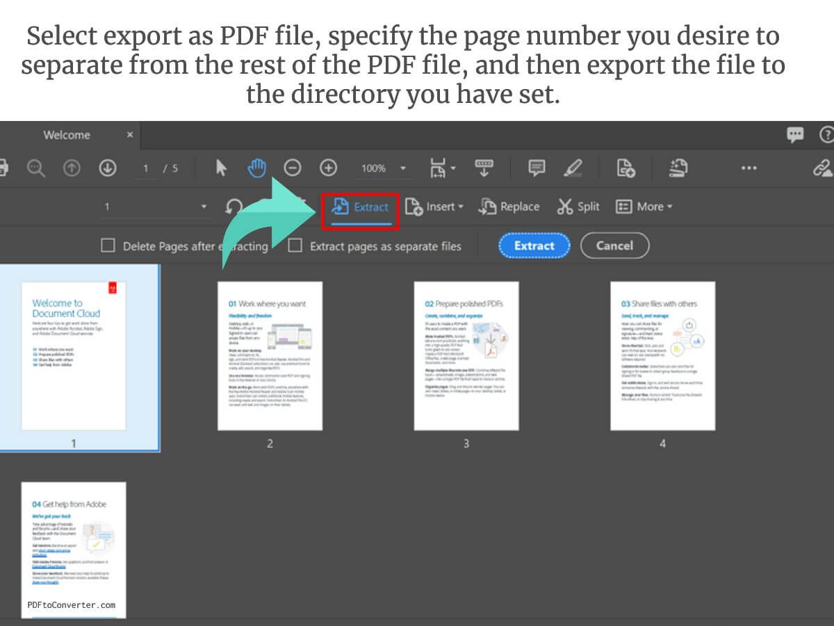 Select export as PDF file