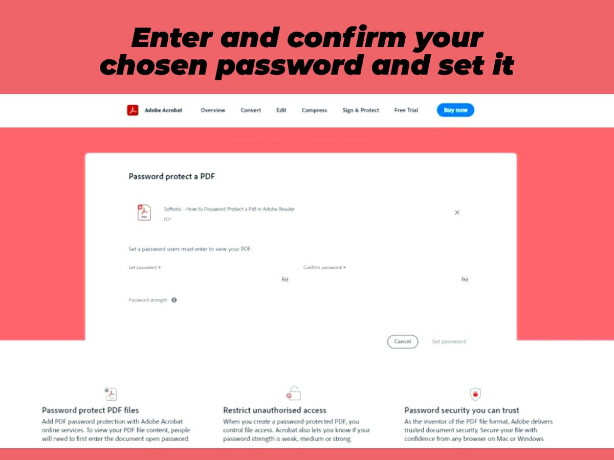 Set Password in Adobe Reader Online