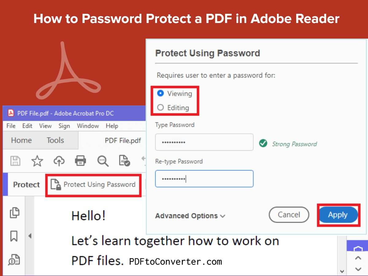 how to password protect a pdf in adobe reader dc