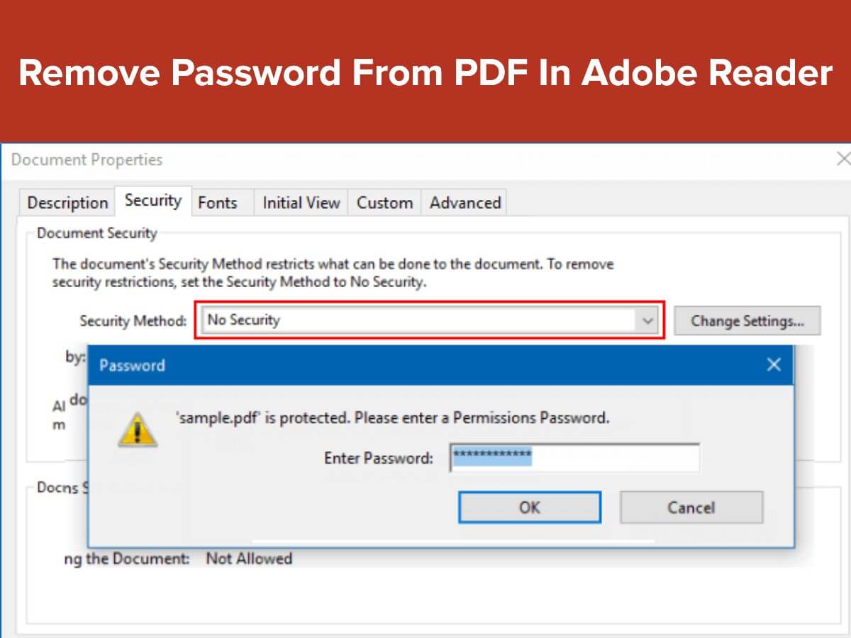 how to remove password from pdf using adobe reader dc
