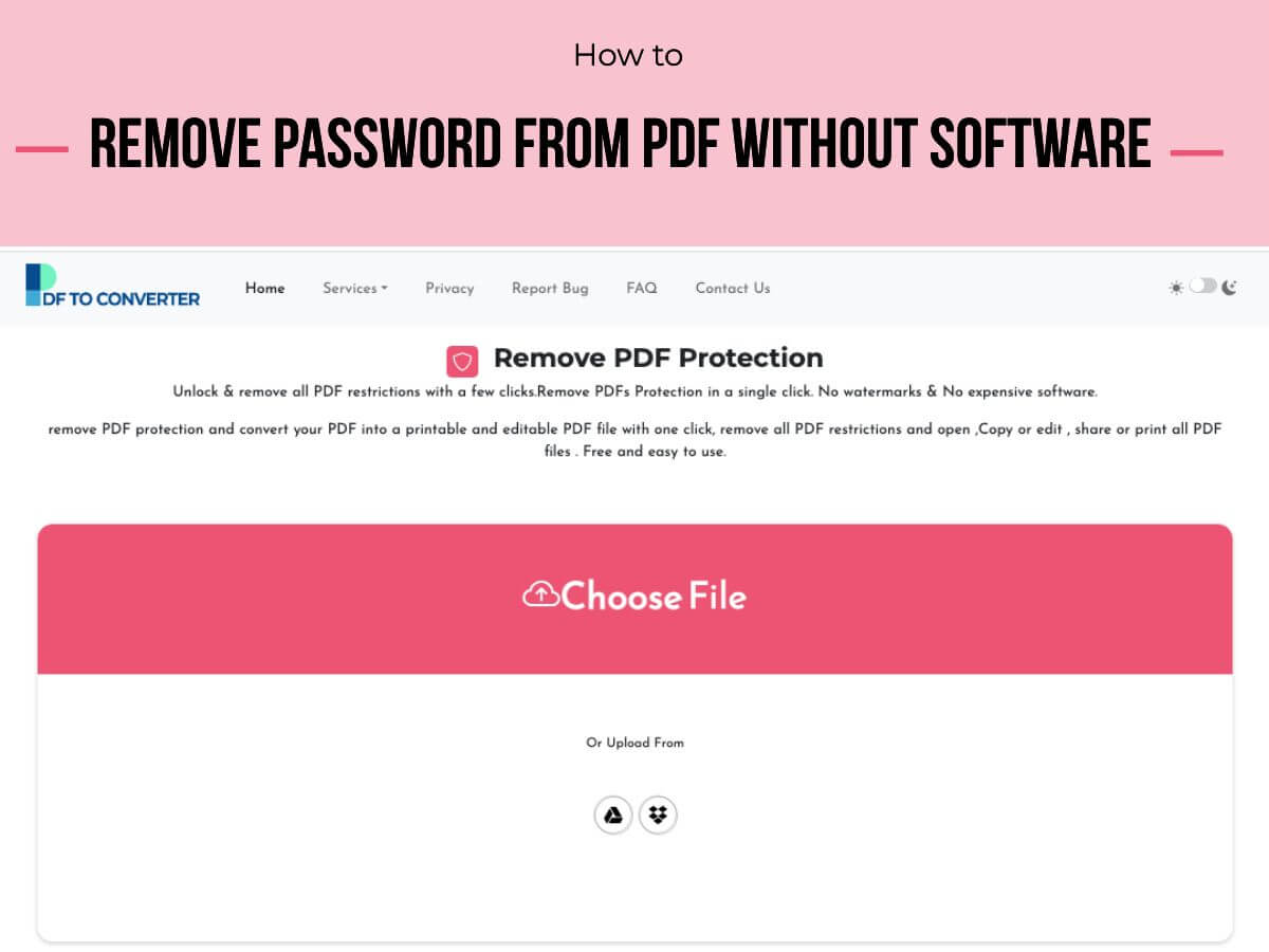 remove password from PDF without software