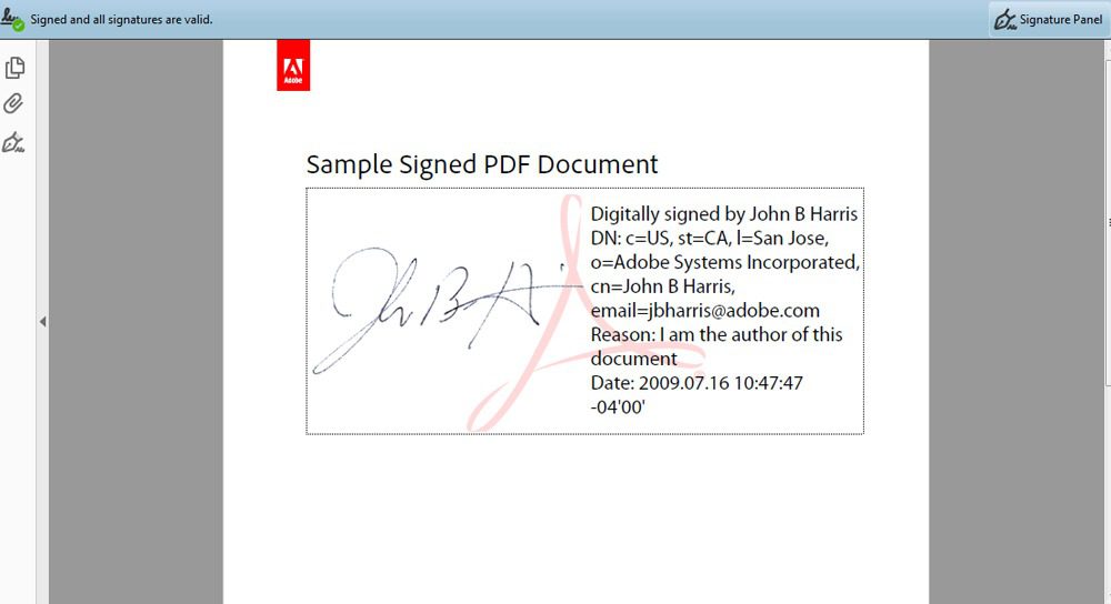 digital signing PDF files using Adobe Reader DC
