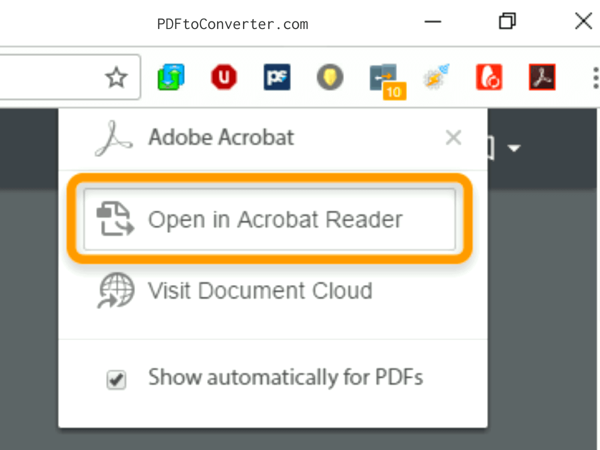 Open the PDF in adobe acrobat