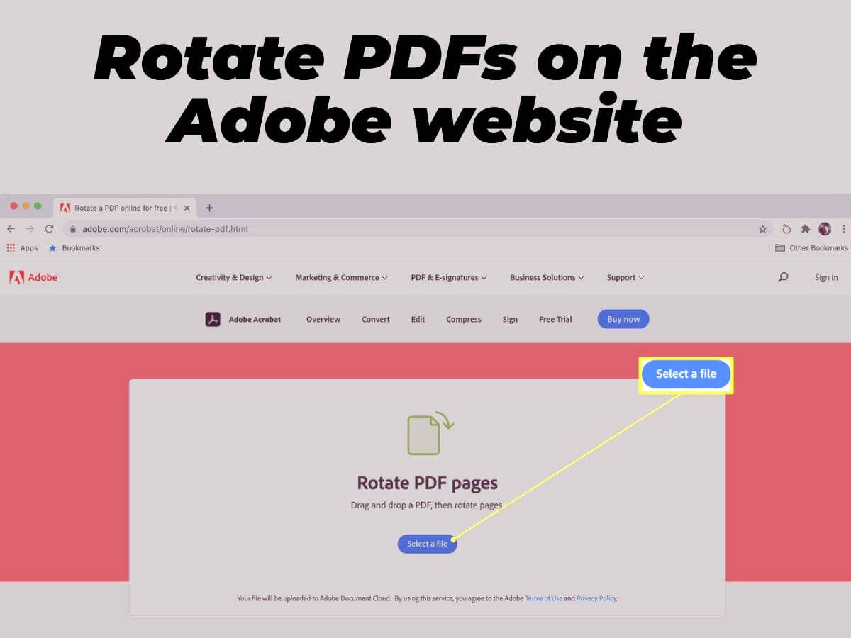 Rotate PDFs on the Adobe website