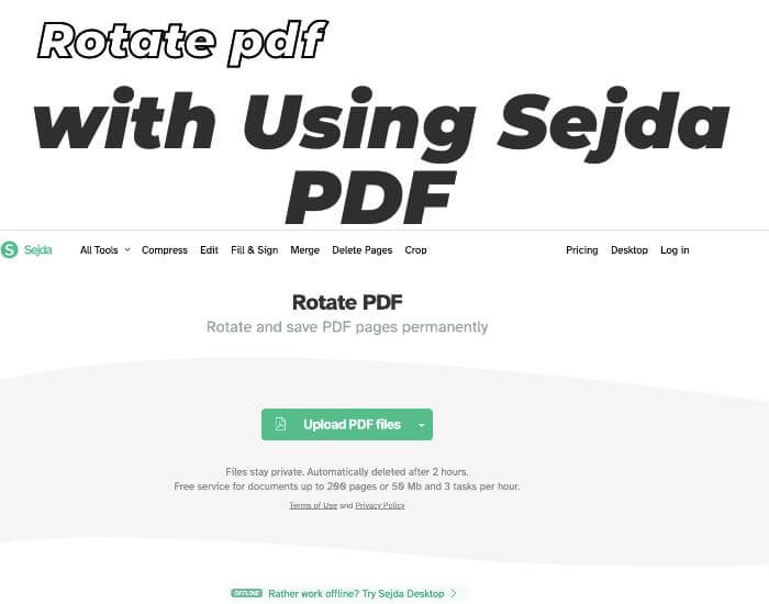 rotate pdf with Using Sejda PDF