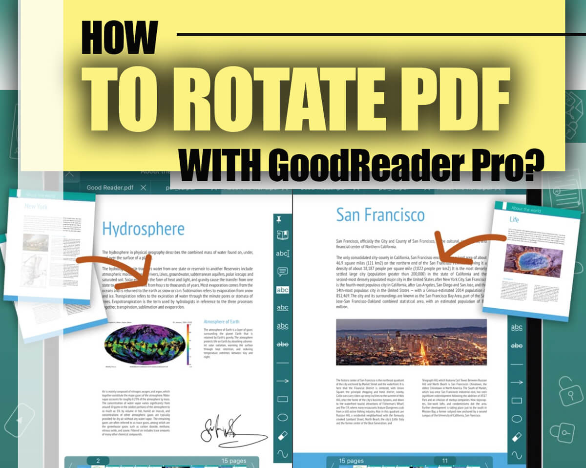 how to rotate pdf with goodreader pro for ipad and Iphone