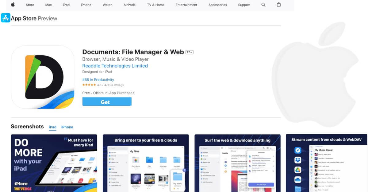 DocumentsFile Manager-Web-Best pdf reader for iPhone and IOS