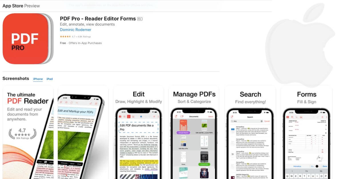 PDF Pro-Reader Editor Forms-Best pdf reader for iPhone and IOS